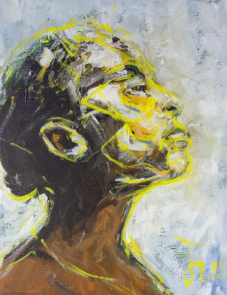 Ivo, acryl op doek, black woman