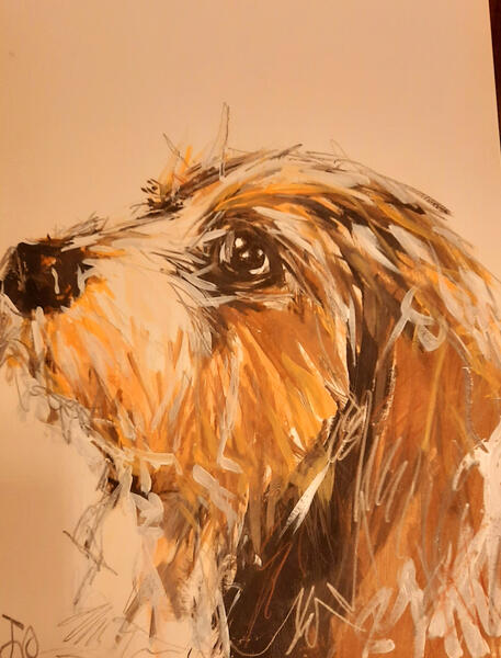 Ivo, acryl op papier, de jonge Bibi